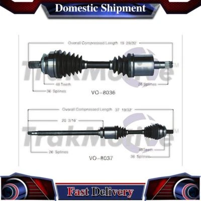 2X TrakMotive Front Left Right CV Axle CV Joint Shaft For 2001-2007 Volvo C70 - Image 1 of 3
