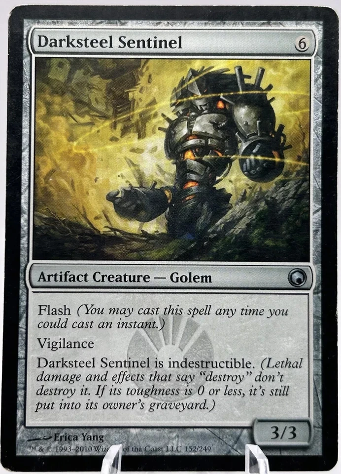 MTG - Magic the Gathering Card, Foil Darksteel Sentinel - Scars of Mirrodin NM - Image 1 of 1