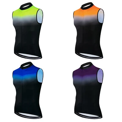 Reflective Cycling Vest Men's Women's Bike Cycle Sleeveless Jersey Gilet S-5XL - Image 1 of 4