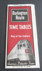 Old Vintage 1948 - BURLINGTON ROUTE - RAILROAD Time Tables - June - September