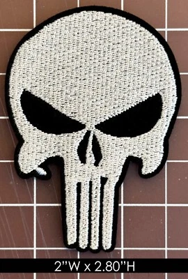 UMBRANDED Military Skull (The Punisher) Embroidered Iron-on Patch