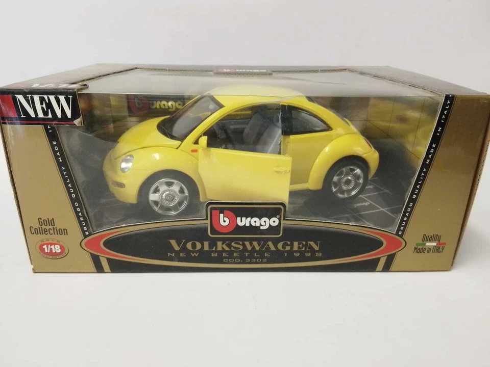 Burago BBurago Volkswagen New Beetle yellow 1998 1/18 3302 - Immagine 1 di 1