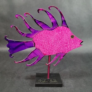 CLAUDINE BUELL Metal Tropical Fish Sculpture Artist Signed MADE IN THE USA - Picture 1 of 10