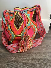 Wayuu Tribe Mochila Handmade Crochet Shoulder Crossbody Bag Drawstring purse