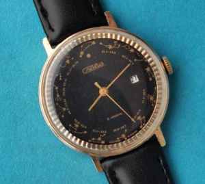 Orologio meccanico SLAVA segni zodiacali 2MChZ m.2414 21 jew. URSS-RU revisionato anni 90 - Foto 1 di 18
