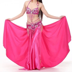 Satin Rock Bauchtanz Tribal Seitenschlitz Rock Kostüm Jupe Flamenco Rock Frauen - Bild 1 von 10