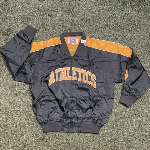 Vintage Oakland Athletics Jacket Large 90s 00s MLB Baseball Y2K Full Zip Sweater Cover