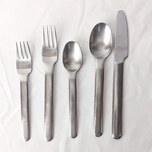 Vintage MCM Scan Retroneu 18/8 Korea Edelstahl 5-teiliges Besteckset Löffel Gabel - Bild 1 von 5