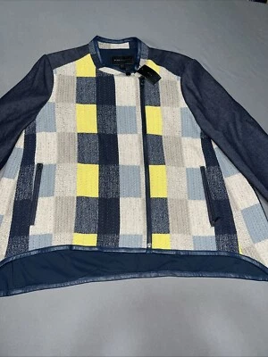 NWT BCBG MAXAZRIA Jakob Jacket Women Casual Asymmetrical Patchwork Blazer L-3622 - Image 1 of 4