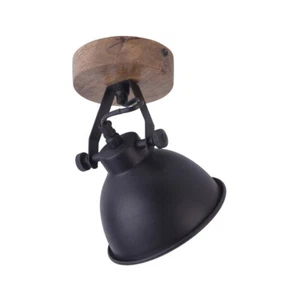 Deckenlampe Wandlampe Spot schwarz Holz 40 watt Retro Industrial Stil Strahler - Bild 1 von 1