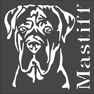 1- 8x8 inch Stencil, (PB-69) Dog Mastiff (6mil)***** - Picture 1 of 2