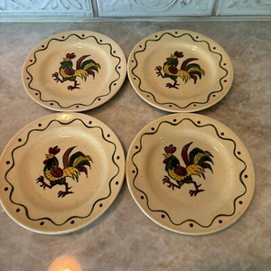 Metlox Poppytrail California Provincial Rooster Bread Dessert Plate 6.5” Set 4 - Picture 1 of 7