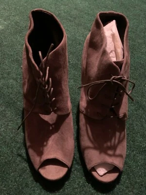 NUEVO J.Crew Archer peep-toe botines con cordones EE. UU. 8,5 UE 39 gris ancla Madewell Foto 1 de 4