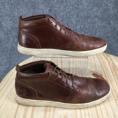 Scarpe Timberland uomo 10,5 Britton Hill sneakers medie stringate A1ZJ1 pelle marrone - Immagine 1 di 4