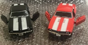 Lot Of 2 1969 Chevy Camaro Red And Matte Black RMZ City Pullback Cars HTF - Picture 1 of 5