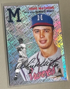 Eddie Mathews 2023 Topps Chrome Platinum TOPPS REFRACTOR /499 Milwaukee Braves - Picture 1 of 2