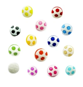 10 Fußball-Knöpfe im Set in Weiß-Bunt 13mm - Bild 1 von 16