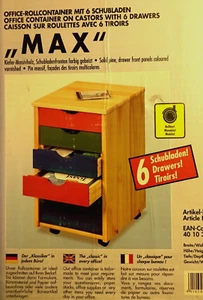 Office Rollcontainer - Massiv Kiefer - mit 6 Schubladen - Bild 1 von 4