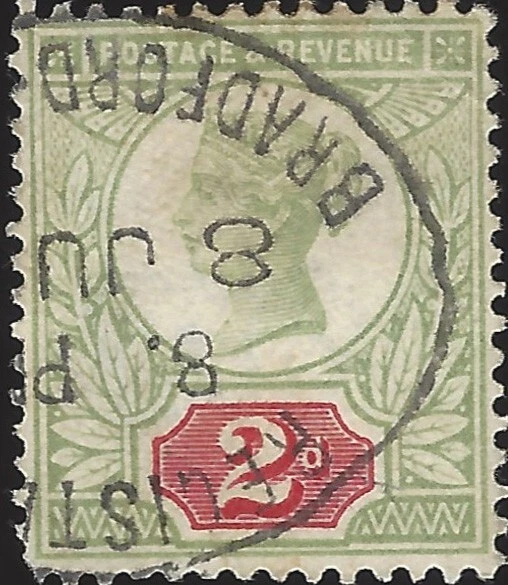 Great Britain Scott #113 Used VF 2p 1887-92 Queen Victoria Jubilee Stamp CV 17.5 - Image 1 of 1