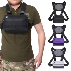 Multi-function Chest Pack Men Chest Bag Outdoor Cycling Hiking Running Vest Bag - Picture 1 of 16
