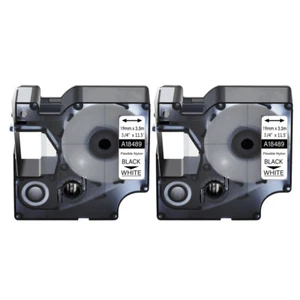 2PK Para DYMO Rhino 4200 5200 3/4" Negro sobre Blanco IND Cinta de Etiqueta de Nylon Flexible - Imagen 1 de 10