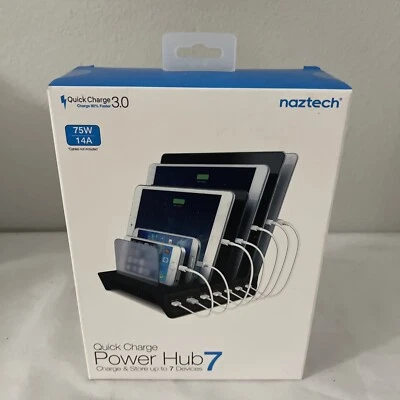 Naztech Quick Charge 3.0 Power Hub 7 Charge Store Rapid Charging Power 70W 14A - Image 1 of 4