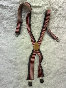 America's Choice Top Grain Cowhide Suspenders Stars & Stripes Red Blue And White - Picture 1 of 5