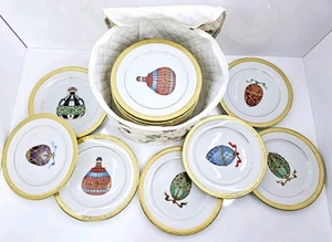 Royal Gallery Gold Buffet 1991 Faberge piatti da dessert/insalata all'uovo 8 1/2" set di 22 - Foto 1 di 14