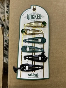 Scuni By Conair -Wicked 6 Pc Snap Clips - Elphaba - Picture 1 of 2