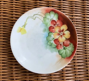 O&E.G. Royal Austria Teller Stiefmütterchen Blumen 6" Oscar Edgar Gutherz floral - Bild 1 von 8