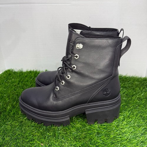 Stivali stringati Timberland Everleigh 6" in pelle nera taglia 9 5