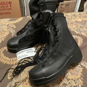Navy Flight Deck Boots Mens Size 7 R 795B Black Steel Toe New - Picture 1 of 5