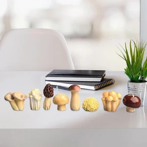 8Pcs Mini Resin Mushroom Tiny Home Decor Desk Ornament Cute Garden Ornament for - Picture 1 of 7