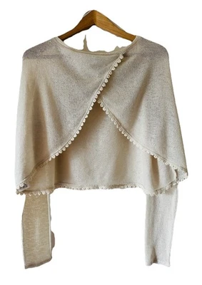 H&M разделенный чистый крючком отделки открытый назад укороченный верхний слоновой кости женский размер M - Изображение 1 из 4