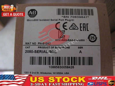 AB 2080-Serialisol Series A Micro800 Isolated Serial Port Plug-In US Free Tax - Image 1 of 4
