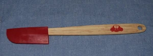 Child's Toy Spatula Red Rubber Scraper & Wood Handle Vintage Retro - Picture 1 of 2
