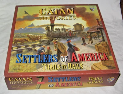 Catan Histories Settlers of America Trails to Rails Board Game Mayfair Complete - Image 1 of 4