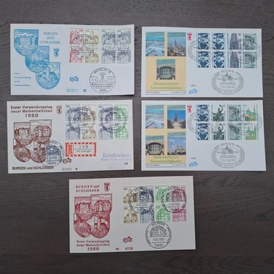 Berlin (Germany) 1977/88 old stamps from booklets (Michel H-Bl.18/20, 22/23) use - Image 1 of 4