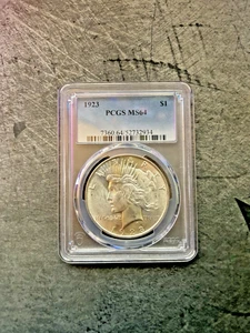1923 Peace Dollar PCGS MS64 - original Münzglanz - Bild 1 von 2