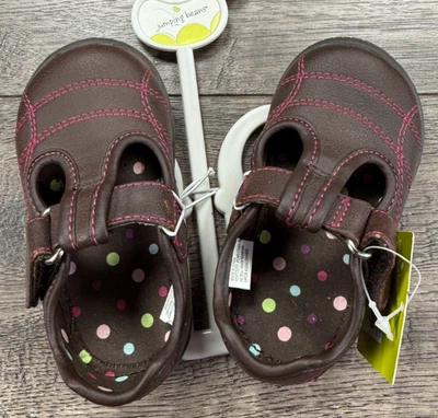 Ropa de bebé niña nuevos zapatos de vestir a lunares marrones talla 4 Foto 1 de 3