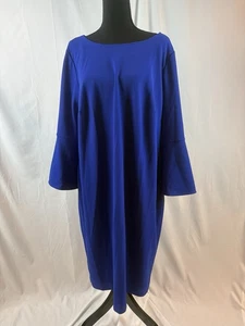 Calvin Klein Etuikleid Damen Größe 18 W Krepp Glockenärmel Reißverschluss hinten - Bild 1 von 11