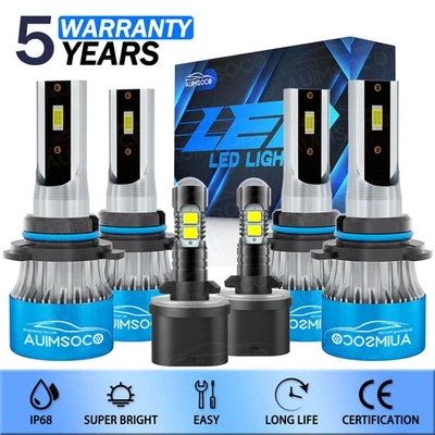 For 1991-1998 Chevrolet C3500HD 6x LED Headlight High Low Lamp + Fog Beam Bulb - Image 1 of 4