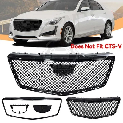 Parachoques delantero parrilla superior con moldura negro brillante para Cadillac CTS sedán 2014-2019 Foto 1 de 4