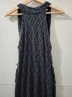 Free People Dress Womens S Blue Frankie Maxi Halter Lace Up Side Sleeveless Boho - Image 1 of 4