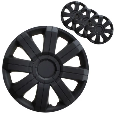 4 Stück Radkappen 15 Zoll Radzierblenden in Schwarz Radblenden Universal - Bild 1 von 4
