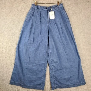 Gap x DOEN High Rise Denim Trousers Pants Medium Indigo 28 / 6 Wide Leg Flare - Picture 1 of 11