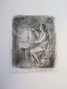 Henry CROS (1840-1907) RARISSIME GRAVURE NOIRCISSEUR VERRE ECLIPSE ABSURDE 1875 - Imagen 1 de 5
