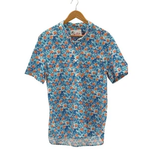 Chubbies Button Down Shirt Short Sleeve Hawaiian Crab Men XL Blue Orange - Picture 1 of 9