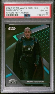 2022 TOPPS CHROME BLACK STAR WARS MOFF GIDEON GREEN REFRACTOR /99 PSA 10 G22 - Picture 1 of 2