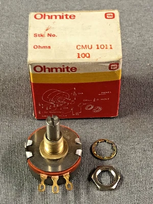 Потенциометр Ohmite CMU1011 (RV4NAYSD101A) тип AB линейный 100 Ом 2 Вт - кол-во 1 - Изображение 1 из 4